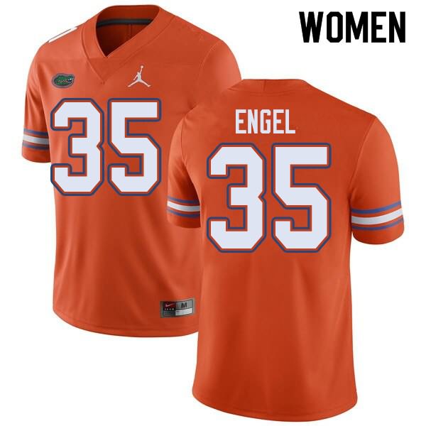 Women's NCAA Florida Gators Kyle Engel #35 Stitched Authentic Jordan Brand Orange College Football Jersey JCE4465TD